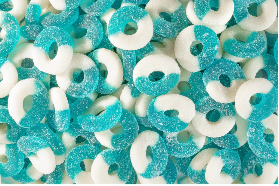 Blue Raspberry Gummy Rings 4.5lb Bag