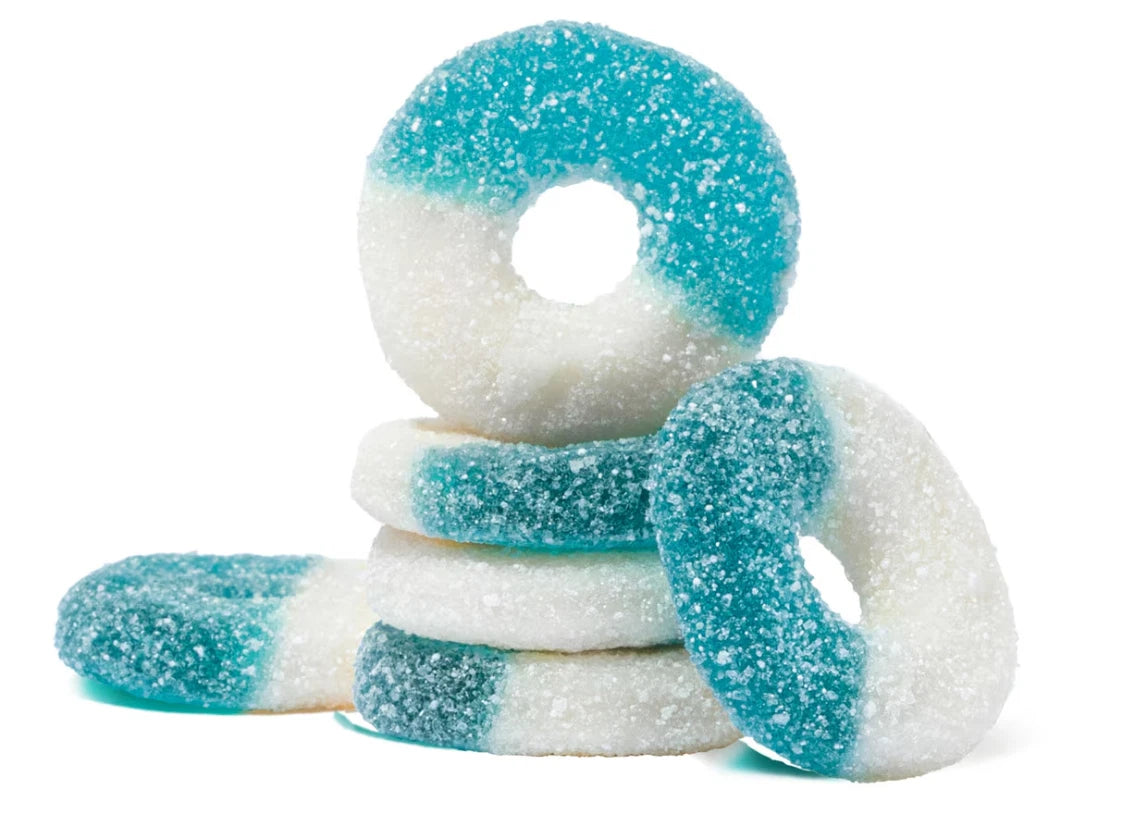 Blue Raspberry Gummy Rings 4.5lb Bag